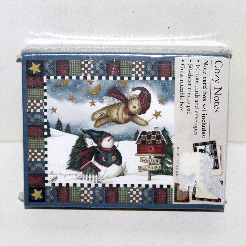 Laurie Korsgaden 10 Winter Cards box set New Seasons envelopes paper folk mail